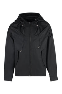Technical fabric hooded jacket
